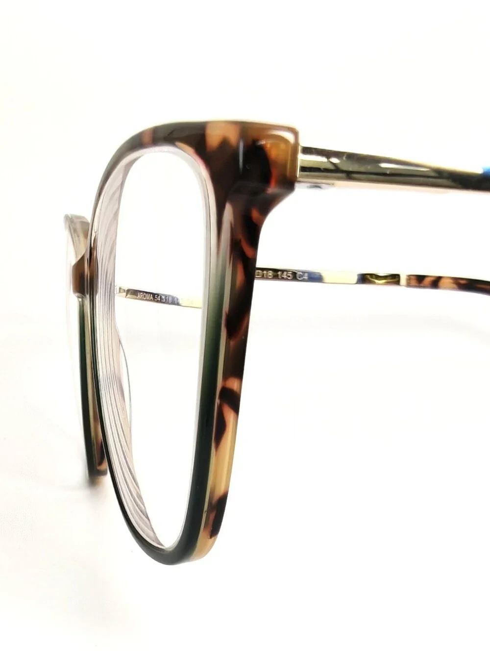 Aroma. Tortoiseshell Full-Rim Women's Eyeglasses. 1/2 Olive Front.